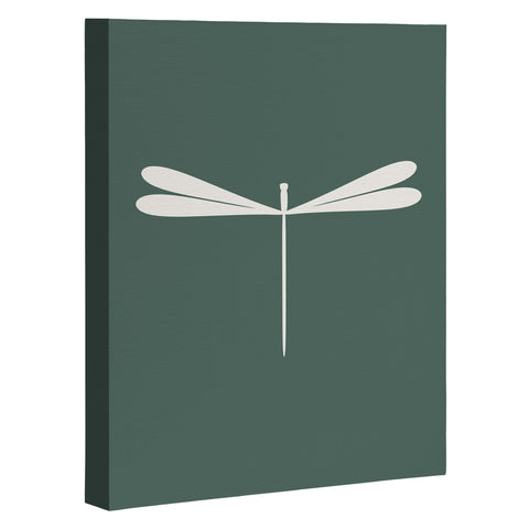 Colour Poems Dragonfly Minimalism Green Art Canvas