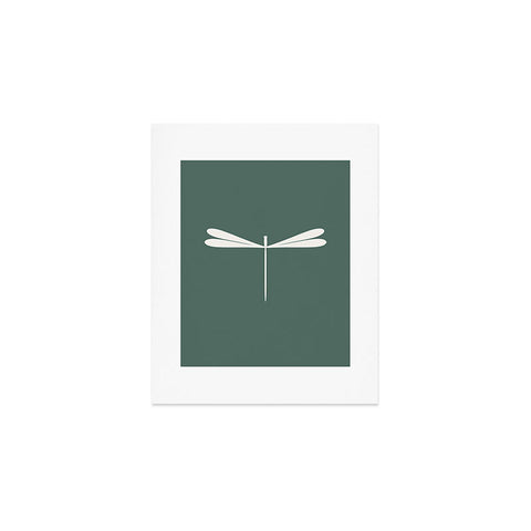 Colour Poems Dragonfly Minimalism Green Art Print
