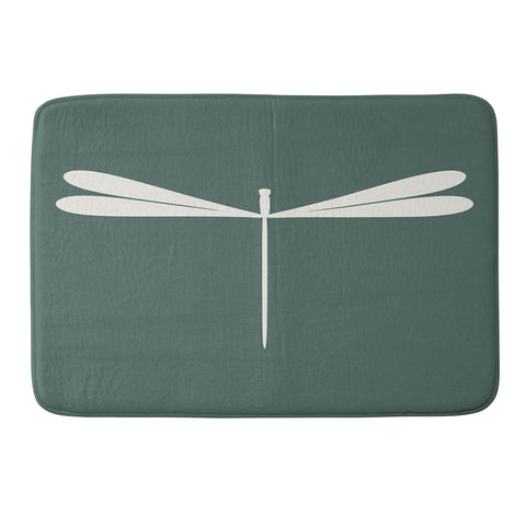 Colour Poems Dragonfly Minimalism Green Memory Foam Bath Mat Havenly