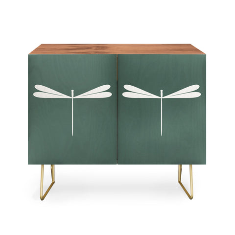 Colour Poems Dragonfly Minimalism Green Credenza