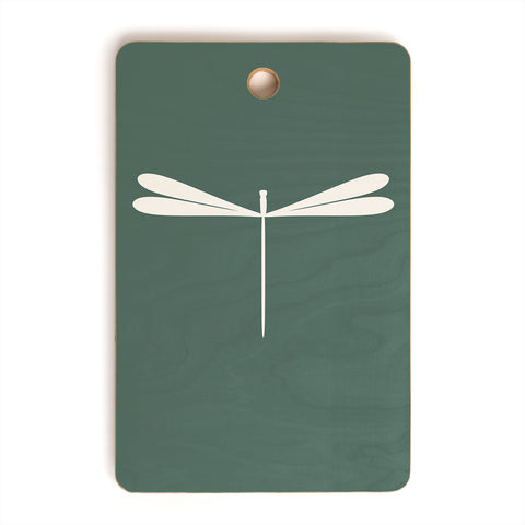 Colour Poems Dragonfly Minimalism Green Cutting Board Rectangle