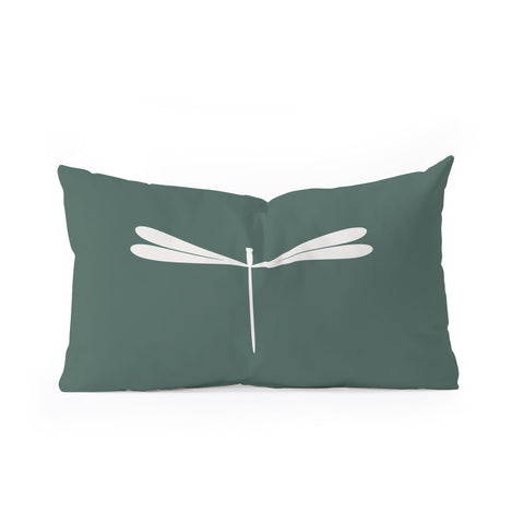 Colour Poems Dragonfly Minimalism Green Oblong Throw Pillow Havenly