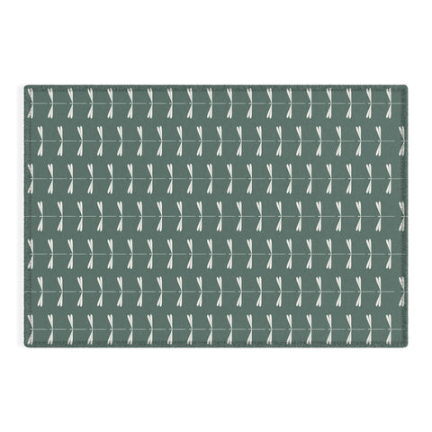 Colour Poems Dragonfly Minimalism Green Outdoor Rug