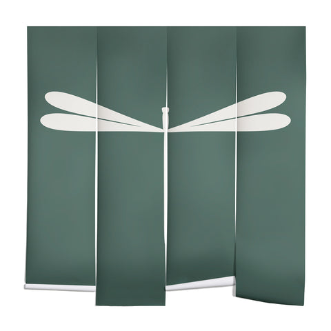 Colour Poems Dragonfly Minimalism Green Wall Mural