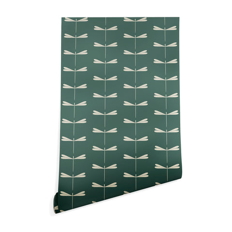 Colour Poems Dragonfly Minimalism Green Wallpaper