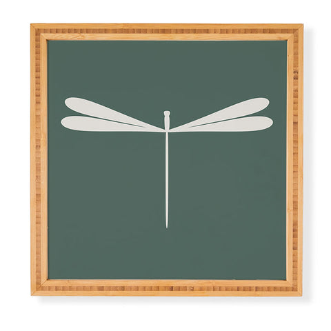Colour Poems Dragonfly Minimalism Green Framed Wall Art