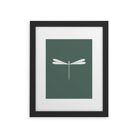 Colour Poems Dragonfly Minimalism Green Framed Art Print Havenly