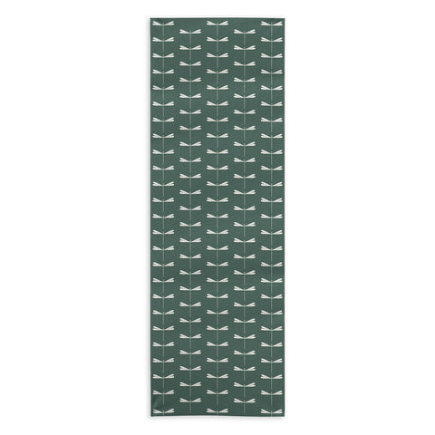 Colour Poems Dragonfly Minimalism Green Yoga Towel