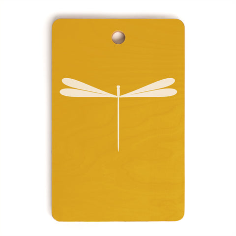Colour Poems Dragonfly Minimalism Yellow Cutting Board Rectangle