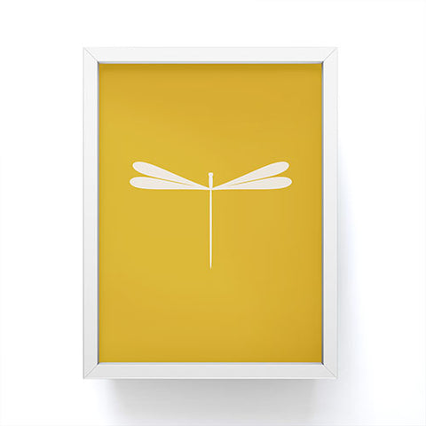 Colour Poems Dragonfly Minimalism Yellow Framed Mini Art Print