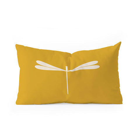 Colour Poems Dragonfly Minimalism Yellow Oblong Throw Pillow