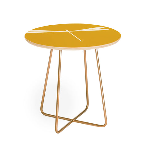 Colour Poems Dragonfly Minimalism Yellow Round Side Table