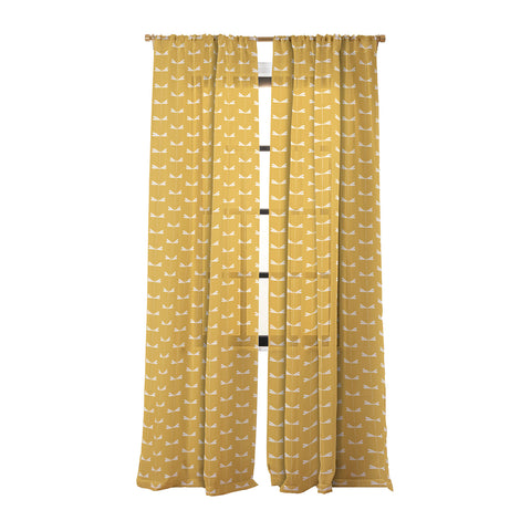 Colour Poems Dragonfly Minimalism Yellow Sheer Window Curtain