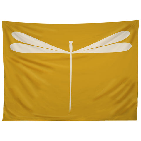 Colour Poems Dragonfly Minimalism Yellow Tapestry