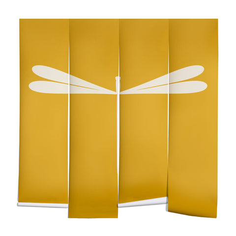 Colour Poems Dragonfly Minimalism Yellow Wall Mural