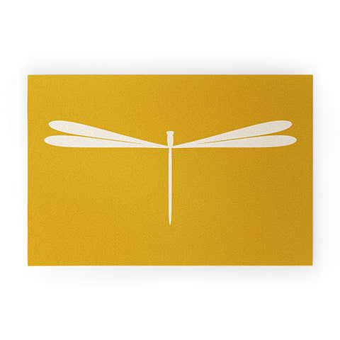 Colour Poems Dragonfly Minimalism Yellow Welcome Mat