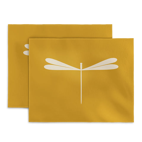 Colour Poems Dragonfly Minimalism Yellow Placemat