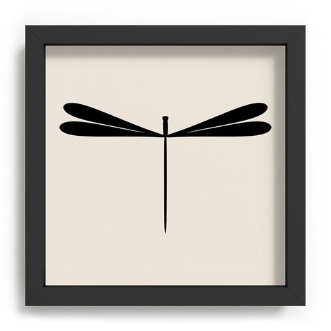 Colour Poems Dragonfly Pattern Black White Recessed Framing Square
