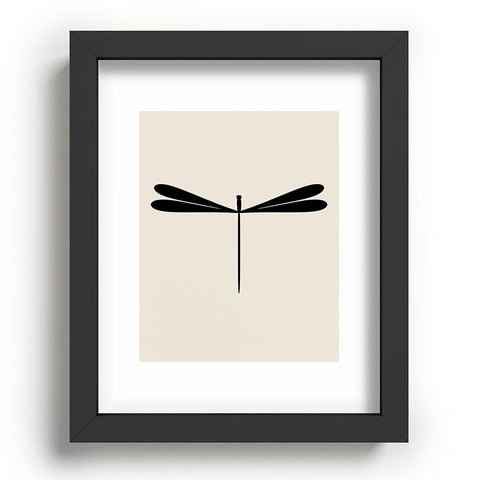 Colour Poems Dragonfly Pattern Black White Recessed Framing Rectangle