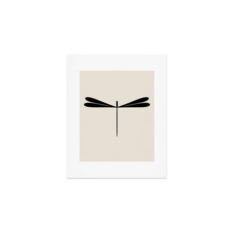 Colour Poems Dragonfly Pattern Black White Art Print