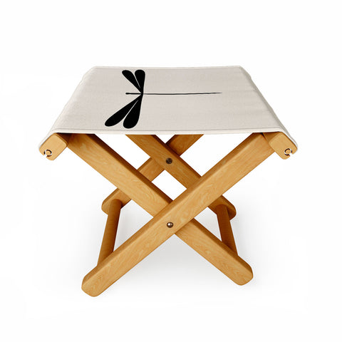 Colour Poems Dragonfly Pattern Black White Folding Stool