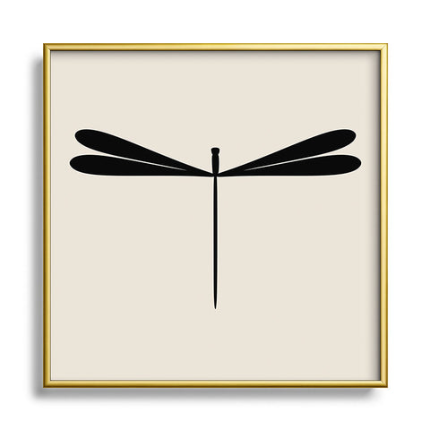 Colour Poems Dragonfly Pattern Black White Square Metal Framed Art Print