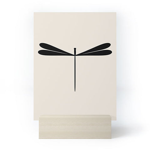 Colour Poems Dragonfly Pattern Black White Mini Art Print