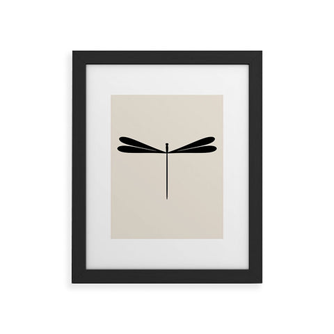 Colour Poems Dragonfly Pattern Black White Framed Art Print