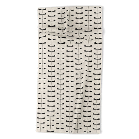 Colour Poems Dragonfly Pattern Black White Beach Towel