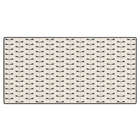 Colour Poems Dragonfly Pattern Black White Desk Mat