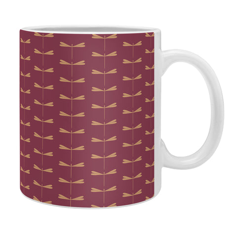 Colour Poems Dragonfly Pattern Mauve Coffee Mug