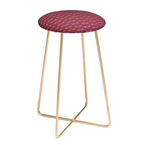 Colour Poems Dragonfly Pattern Mauve Counter Stool