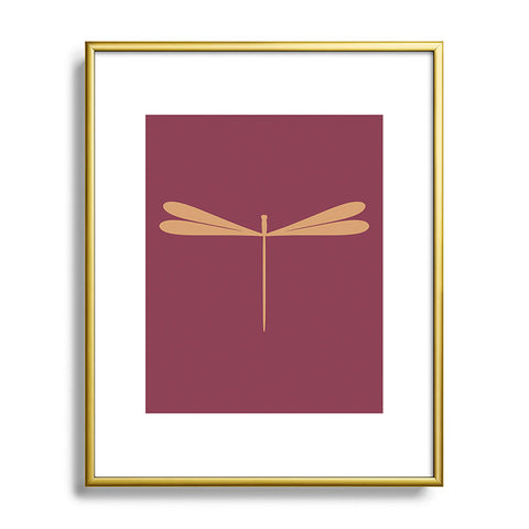 Colour Poems Dragonfly Pattern Mauve Metal Framed Art Print