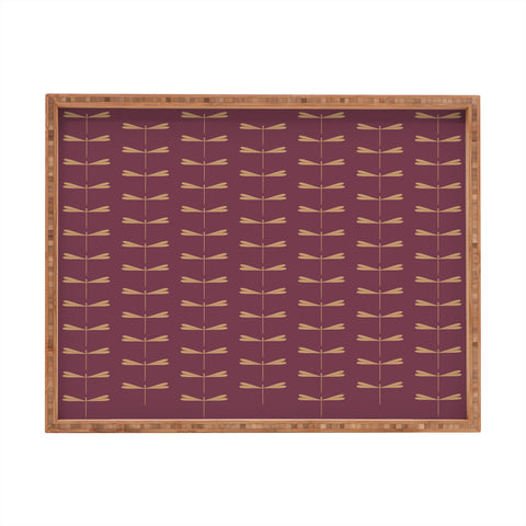 Colour Poems Dragonfly Pattern Mauve Rectangular Tray