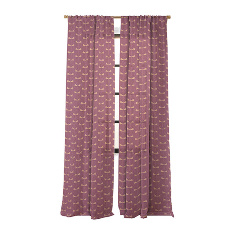 Colour Poems Dragonfly Pattern Mauve Sheer Window Curtain