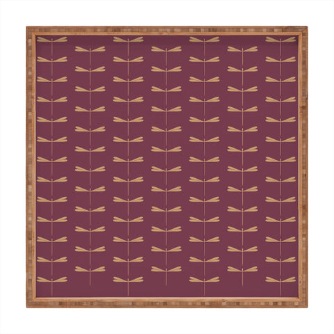 Colour Poems Dragonfly Pattern Mauve Square Tray