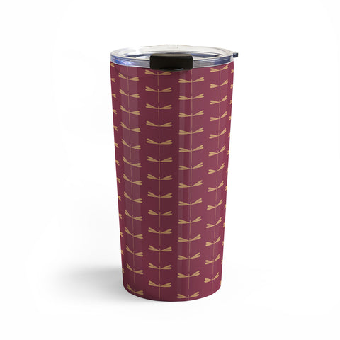 Colour Poems Dragonfly Pattern Mauve Travel Mug