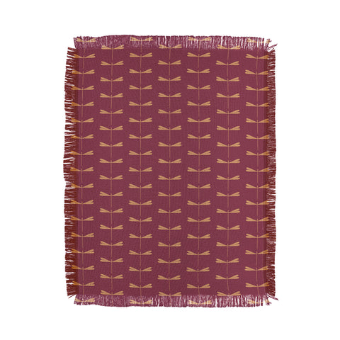 Colour Poems Dragonfly Pattern Mauve Throw Blanket
