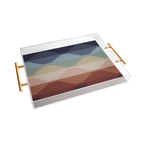 Colour Poems Geometric Aztec Pyramid Pattern Acrylic Tray