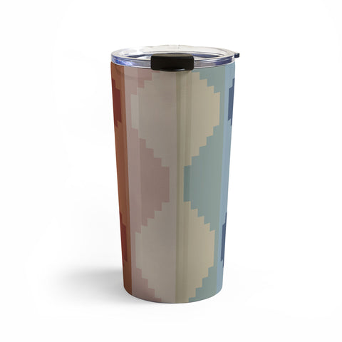 Colour Poems Geometric Aztec Pyramid Pattern Travel Mug