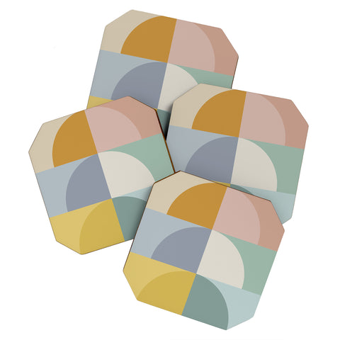 Colour Poems Geometric Color Block Coaster Set
