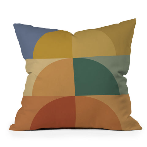 Colour Poems Geometric Color Block III Outdoor Throw Pillow