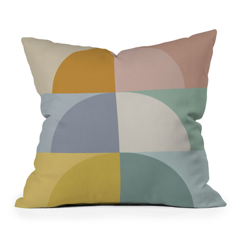 Colour Poems Geometric Color Block Outdoor Throw Pillow