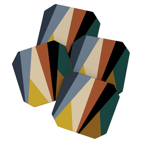 Colour Poems Geometric Triangles Bold Coaster Set