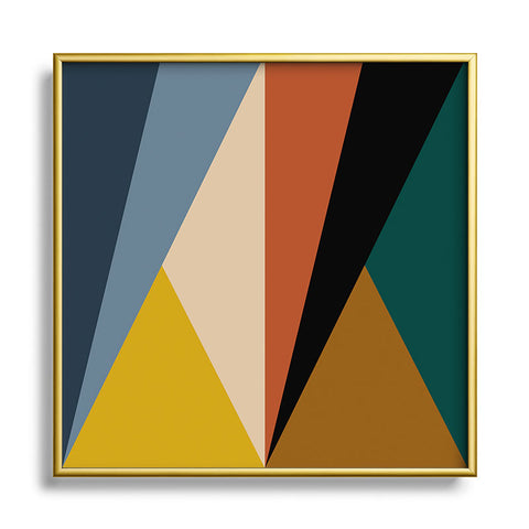 Colour Poems Geometric Triangles Bold Square Metal Framed Art Print