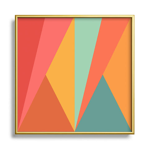 Colour Poems Geometric Triangles Square Metal Framed Art Print