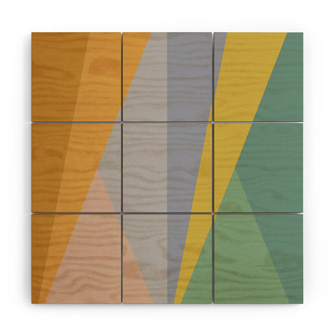 Colour Poems Geometric Triangles Rainbow Wood Wall Mural
