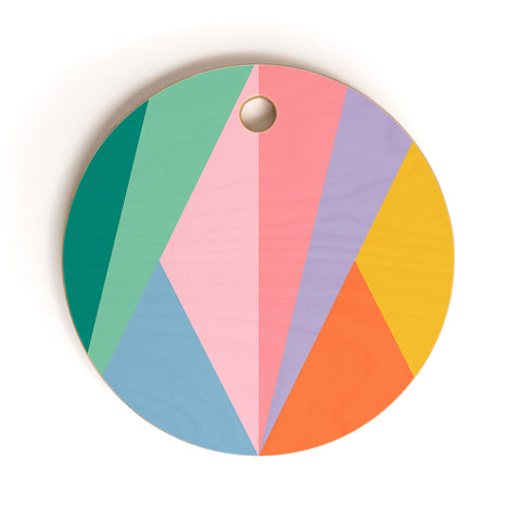 Colour Poems Geometric Triangles Spring Cutting Board Round