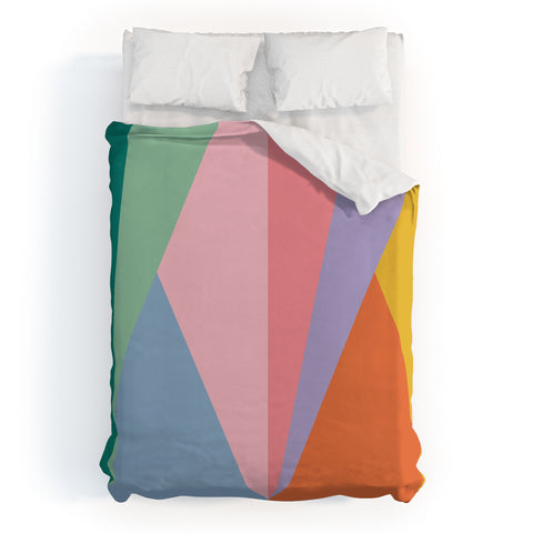 Colour Poems Geometric Triangles Spring Duvet Cover