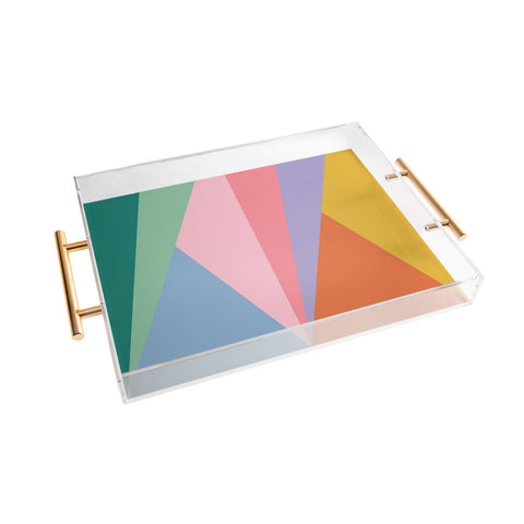 Colour Poems Geometric Triangles Spring Acrylic Tray